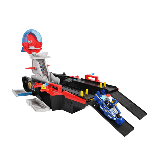 Paw Patrol The Mighty Movie Aircraft Carrier Transforming Marine HQ Playset I 2 Feet Dual Vehicle Launcher with 1 Mini Figure and Vehicle