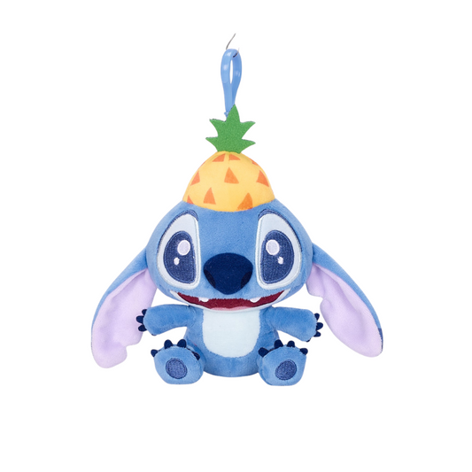 Disney Cutey Stitch Collection Plush Keychain - Pineapple Hat Stitch