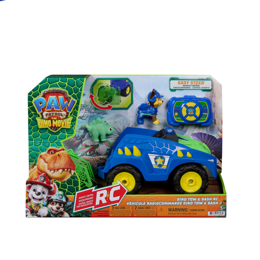 PAW Patrol Chase Dino Tow & Dash RC Vehicle – Remote Control Prehistoric Rescue