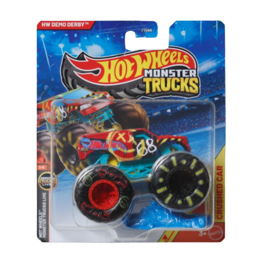 Hot Wheels Monster Trucks 1:64 Scale Die-Cast Vehicle with Crushed Car (2026 CASE B-C)