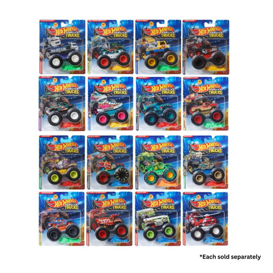 Hot Wheels Monster Trucks 1:64 Scale Die-Cast Vehicle with Crushed Car (2026 CASE B-C)