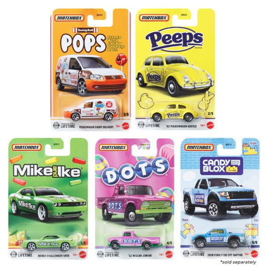 Matchbox Cars Candy Themed Vehicle DASH 979E (POPS, Peeps, Mike and Ike, DOTS, CANDY BLOX)