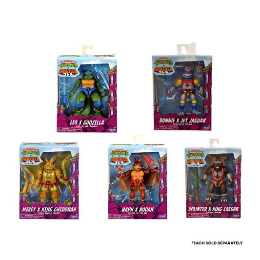 TMNT x Godzilla Collab Figure Assortment – Teenage Mutant Ninja Turtles & Kaiju Crossover Action Figures