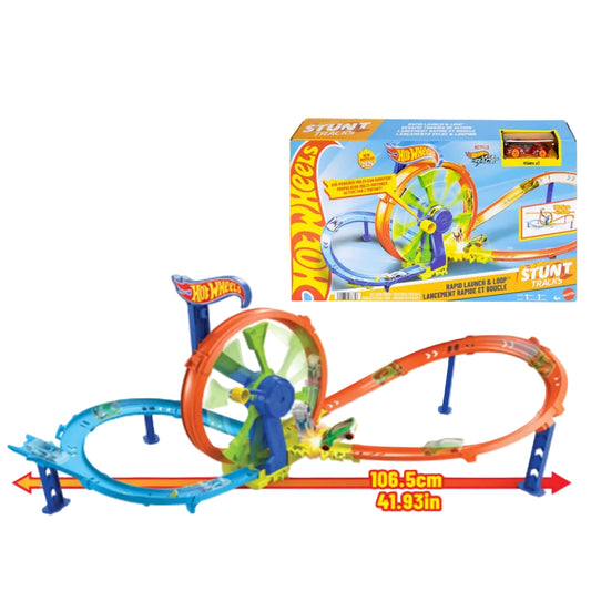 Hot Wheels Toy Car Stunt Tracks Launch and Loop Playset