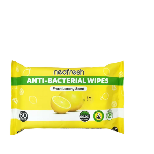 Neofresh Anti-Bacterial Wipes - Lemon Scent Pack of 4