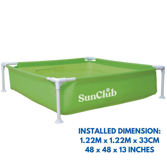 Jilong Mini Frame Swimming Pool in Green Pool Size: 48 x 48 x 13 inches Kids Pool Capacity: 2 Kids