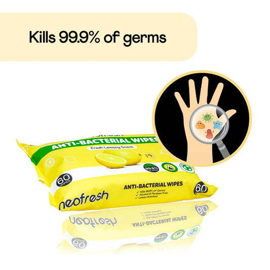 Neofresh Anti-Bacterial Wipes Lemon Scent 60s