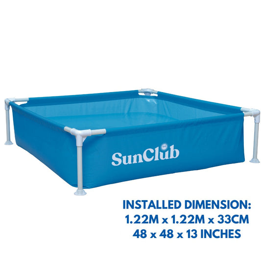 Jilong Mini Frame Swimming Pool in Blue Pool Size: 48 x 48 x 13 inches Kids Pool Capacity: 2 Kids