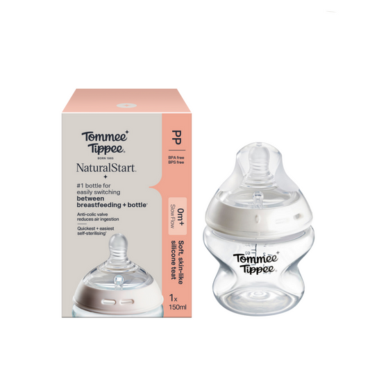 Tommee Tippee Baby Bottles Natural Start Anti-Colic Baby Bottle with Slow Flow Breast-Like Teat 150ml