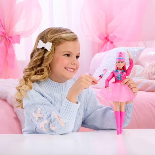 Barbie Nutcracker Daisy Ballerina Doll with Articulated Ankles & Candy Cane Baton