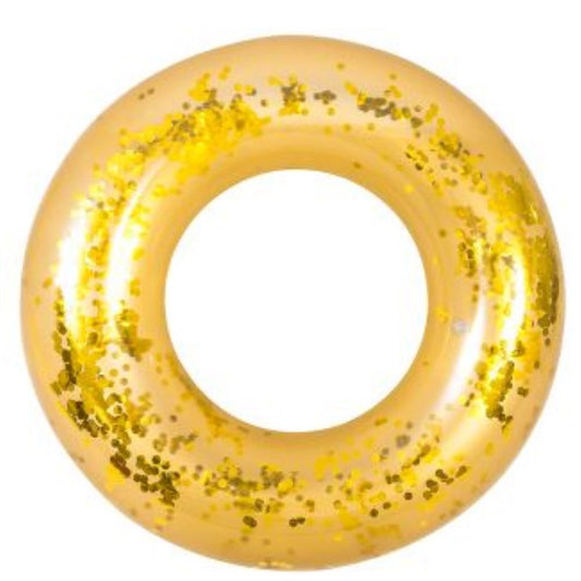 Jilong Glitter Gold Swim Ring Swim Tube Floater Swim Ring for Adult Salbabida
