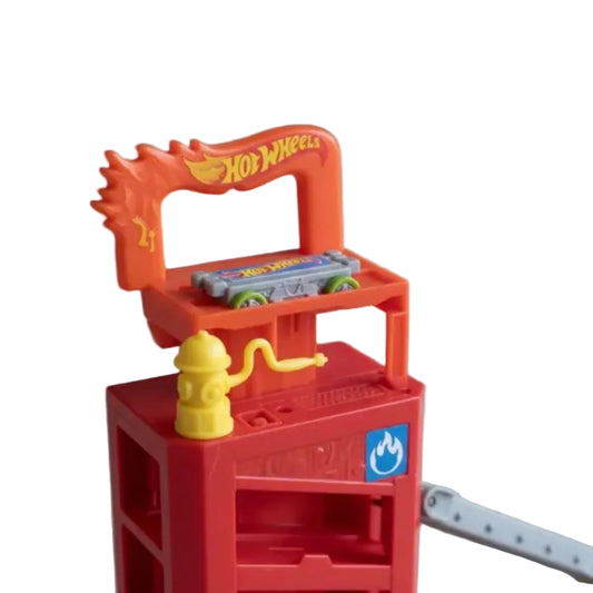 Hot Wheels City Speed & Go Fire Station Lift & Go Parking Playset