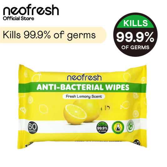 Neofresh Anti-Bacterial Wipes - Lemon Scent Pack of 4