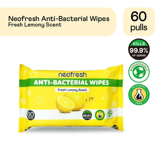 Neofresh Anti-Bacterial Wipes Lemon Scent 60s