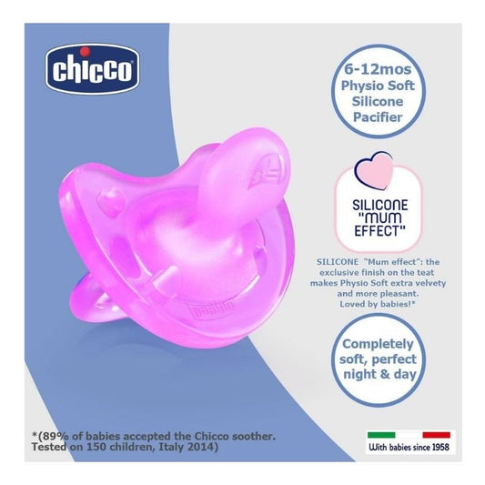 Chicco Giotto Physio Soft Soother Silicone 6-12M 1piece Pink