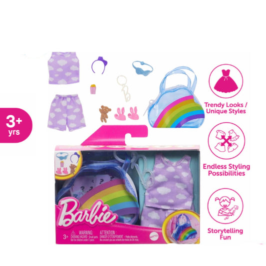 Barbie Fashion Bag Clothes and Themed Accessories, Deluxe Clip-On Working Zipper Bag Keychain