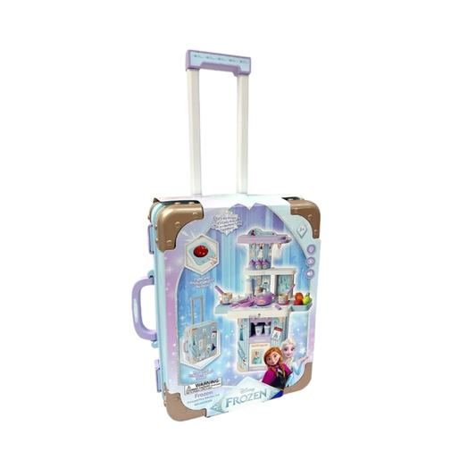 Disney Frozen Snowy Kitchen Playset Rolling Case Pretend Cooking Set
