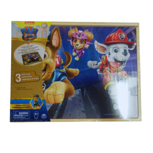 PAW Patrol Wood 3 Pack Puzzle The Movie