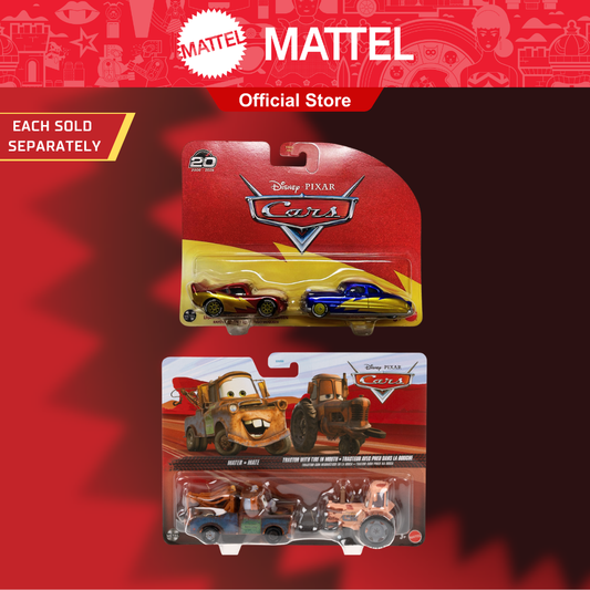 Disney Pixar Cars Scale Die-Cast Character Vehicle 2-Pack (958H) - Toy Car Sets for Kids and Collectors, Ages 3 Years and Above