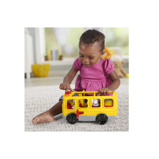 Fisher-Price Little People School Bus Toy With Lights And Sounds, 2 Figures, Toddler Toy for ages 1yr and up