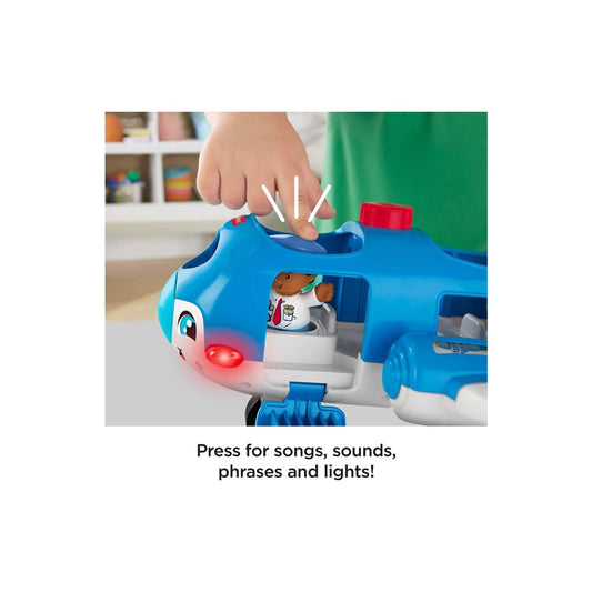 Fisher-Price Little People Airplane Toy with Lights Music and Sounds, 2 Figures, Toddler Toy for ages 1yr and up