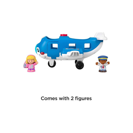 Fisher-Price Little People Airplane Toy with Lights Music and Sounds, 2 Figures, Toddler Toy for ages 1yr and up