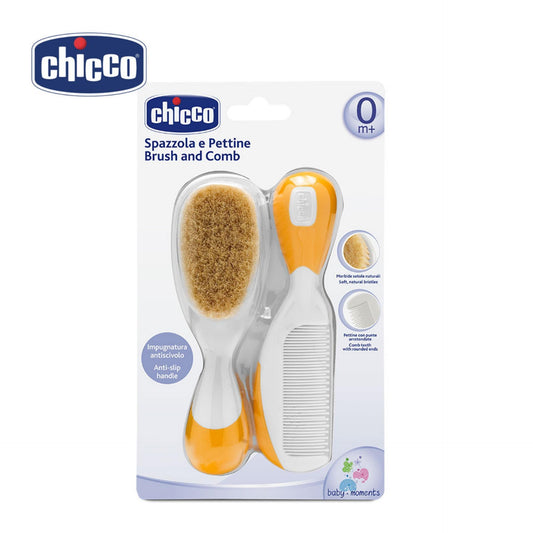 Chicco Brush & Comb Orange - Baby Grooming Kit Brush Set for Baby