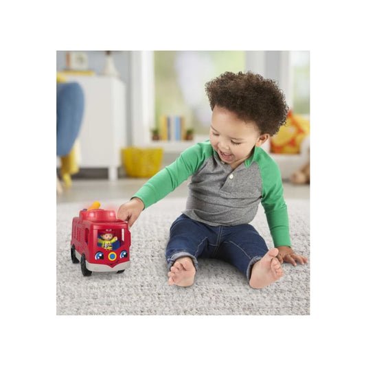 Fisher-Price Little People Fire Truck Toy With Lights And Sounds, 2 Figures, Toddler Toy for ages 1yr and up