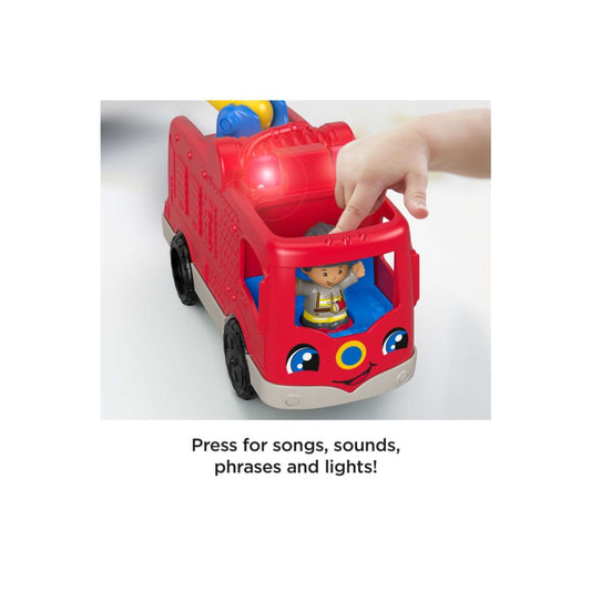 Fisher-Price Little People Fire Truck Toy With Lights And Sounds, 2 Figures, Toddler Toy for ages 1yr and up