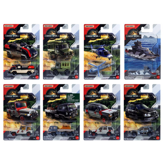 Matchbox Jurassic World Rebirth Vehicles 1:64 scale die-cast Collections from the Movie Rebirth