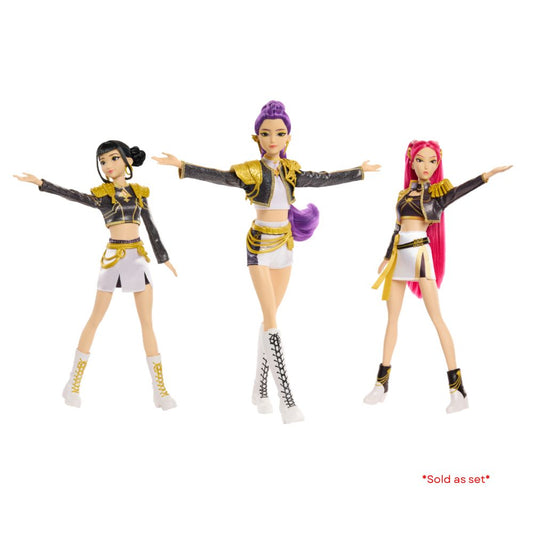 Mattel KPop Demon Hunters Rumi, Zoey & Mira Golden Singing Doll Set