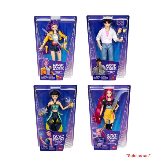 KPop Demon Hunters Rumi,Zoey,Mira & Saja Boys Jinu Fashion Doll with Accessories & Weapon - Set