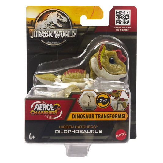 Jurassic World 3 Fierce Changers Hidden Hatchers Transforming Egg to Dinosaurs Mini Action Figure Dilophosaurus