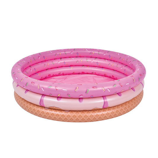 Jilong Donut 3 Ring Inflatable Swimming Pool for Kids (Pool Size: D 47 x H 12 inches)