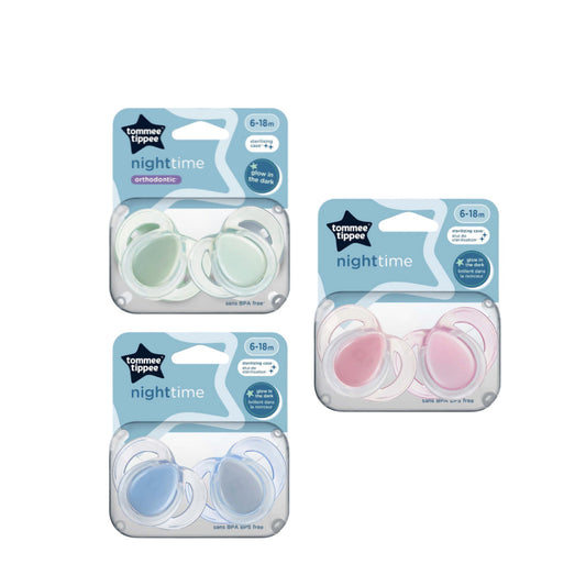 Tommee Tippee Night Time Soft Silicone Soothers 2 Pack