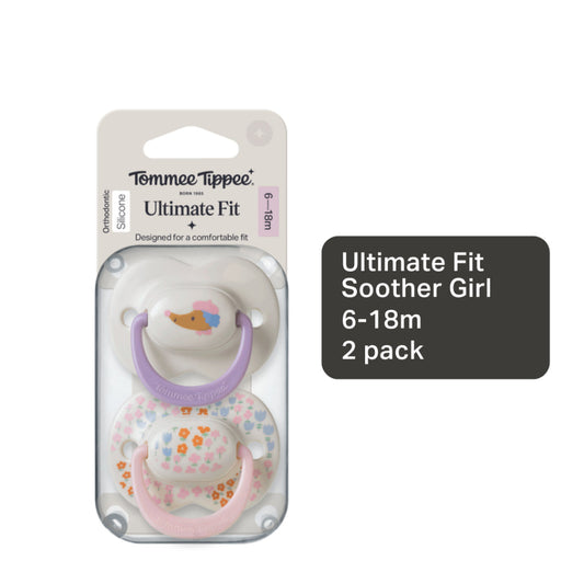 Tommee Tippee Decorated Ultimate Fit Girl Soother (2 Pack)