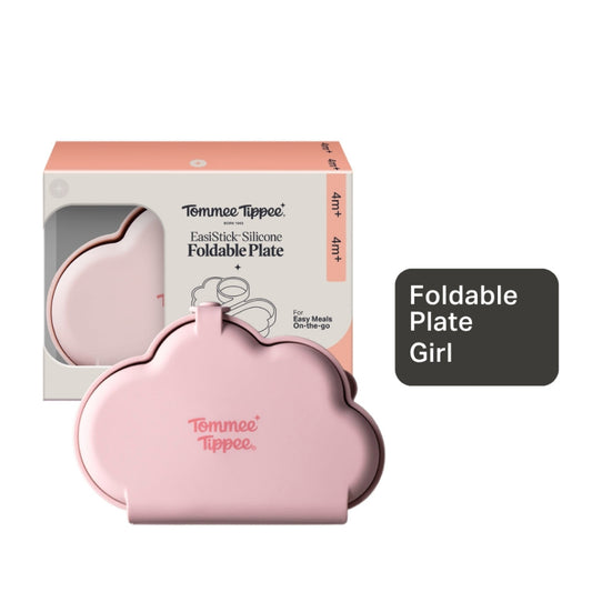 Tommee Tippee Silicone Foldable Plate- Pink