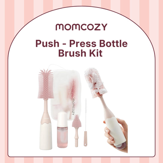 Momcozy Bottle Brush Kit with Push-Press Foam Design - Newborn Essentials
