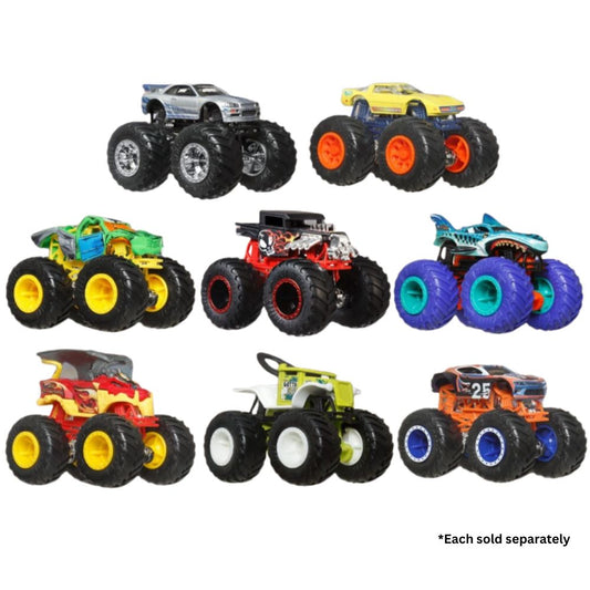 Hot Wheels Monster Trucks 1:64 Scale Die-Cast Vehicle with Crushed Car (993E)