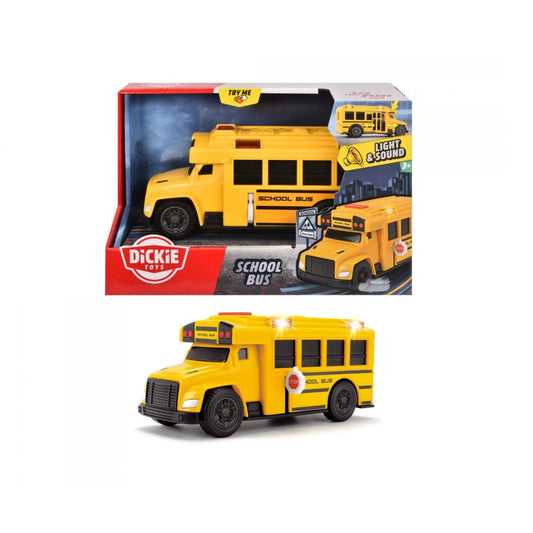 Dickie Toys 15cm School Bus Toy Vehicle with Lights & Sounds