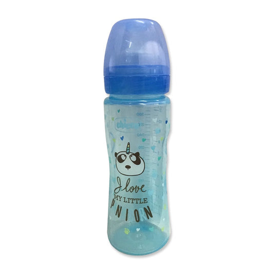 Well Being Baby Feeding Bottle Boy - 330ml Fast Flow (4M+) Blue (Cat Space)