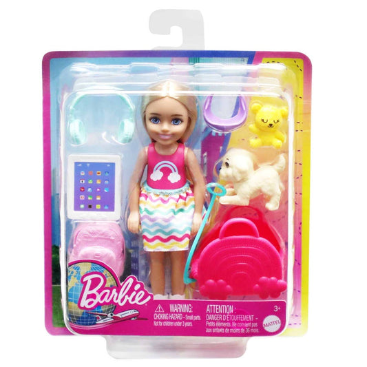 Barbie Chelsea Doll And Accessories Travel Set With Puppy 2.0