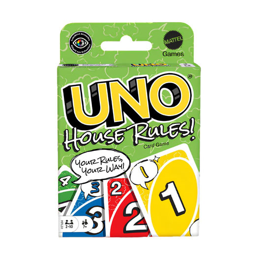 UNO House Rules Card Game – Classic Family Fun with Customizable Cards and Extra Chaos